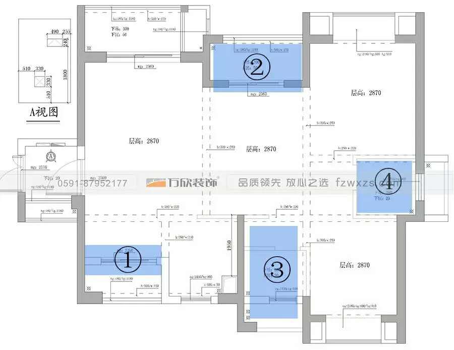 福州裝修公司-香開新城量房圖